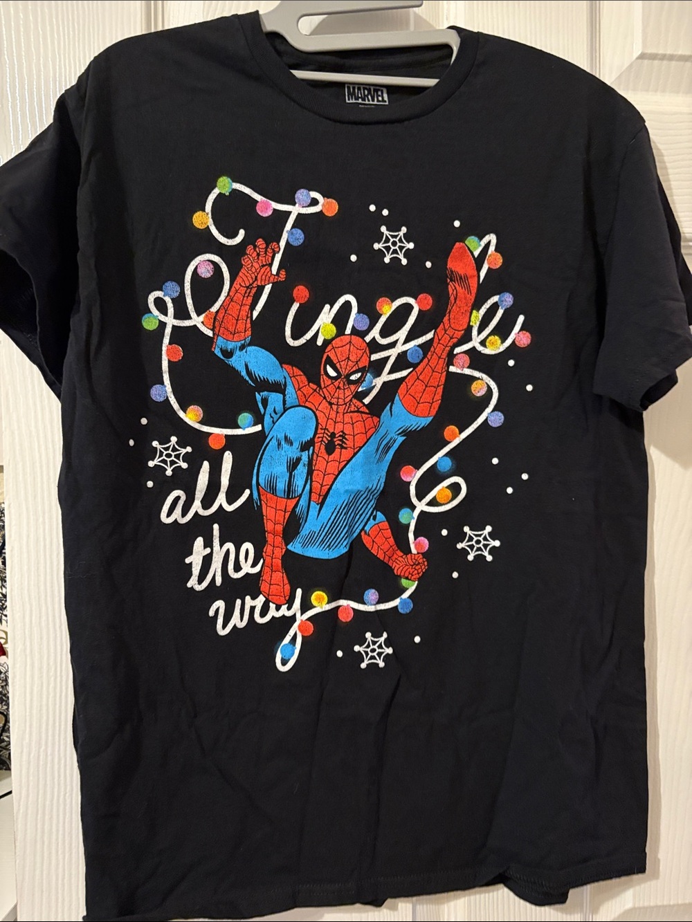Marvel Spider-Man Black Tee with Red & Blue Graphic